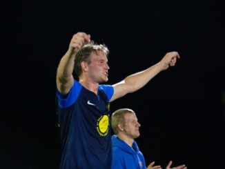 Jubel bei Tim Algner - dank seines Hattricks hatte der FC Alstebrüder keine Mühe im Pokal. (Archivfoto: Lobeca/Rohlfs)